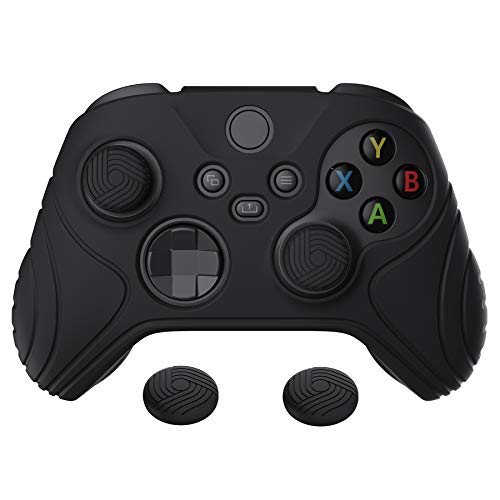 eXtremeRate PlayVital Samurai Edition Anti-Slip Controller Grip Silicone Skin for Xbox Core Controller, Ergonomic Protective Case Cover for Xbox Series S/X w/Thumb Grips - Black - color: Black