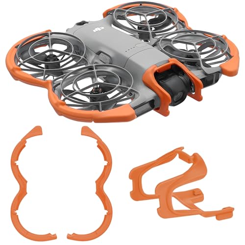 Neo 2 Propeller Guard Protector - 2 in 1 Anti-Collision Protection Guards + Gimbal Bumper Guard for DJI Neo 2 Drone Accessories Set Quick Snap-On Installation - color: Orange