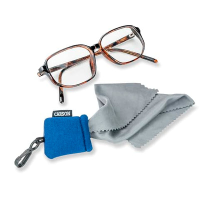 Carson Stuff-It Microfiber Lens Cloth Cleaning System for Eyeglasses, Smartphones, Tablets, Optics, Lenses, Cameras and More - color: Blue