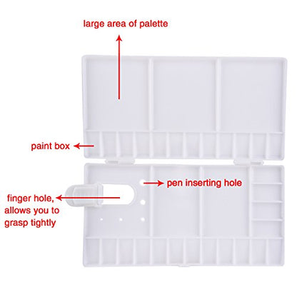 Shappy Watercolor Palette 33 Compartments Folding Paint Tray