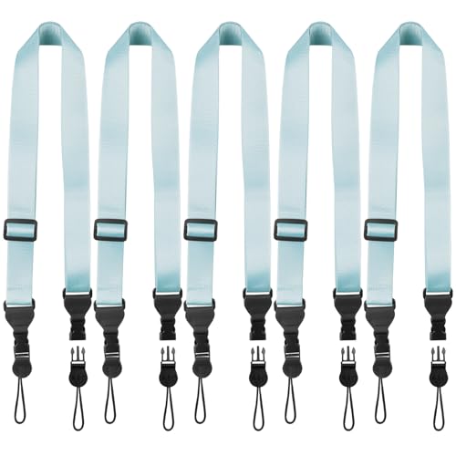 FIEIL 5 Pack Nylon iPad Strap, Adjustable Camera Neck Strap, Comfortable Shoulder Strap for iPad, Cellphone Tablet, Camera, Laptop, Binocular, Luggage Bag(Blue Universal Neck Lanyard) - size: 5 Pack Blue