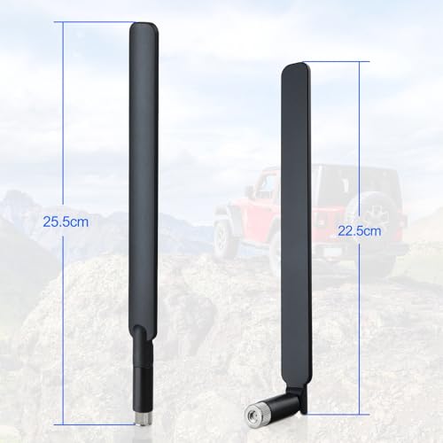 Superbat High Gain 12dBi Dual Band WiFi Antenna 2.4GHz/5GHz 5.8GHz Omnidirectional RP-SMA for Router, Wireless Access Point, Security Cameras (2 Pack) - color: black
