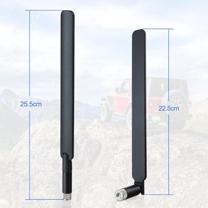 Superbat High Gain 12dBi Dual Band WiFi Antenna 2.4GHz/5GHz 5.8GHz Omnidirectional RP-SMA for Router, Wireless Access Point, Security Cameras (2 Pack) - color: black