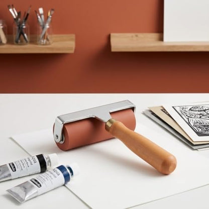 Anu Limen Soft Rubber Brayer High-Elasticity Roller for Printmaking,Scrapbooking & Art Crafts, Even Ink Application, Non-Slip Handle(10cm) - size: 10cm
