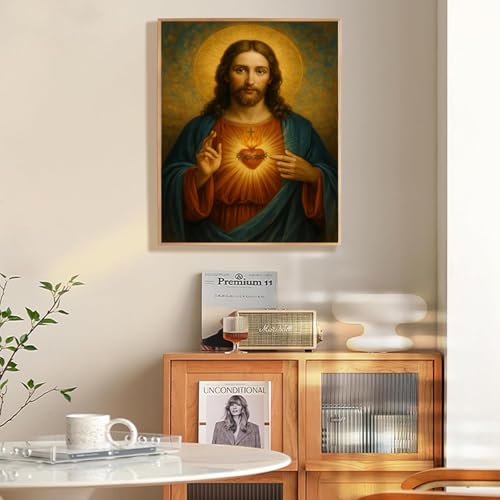 Jesus Paint by Numbers Kit for Adults Framed Canvas 12X16 in, Frameworkless - color: YH02671