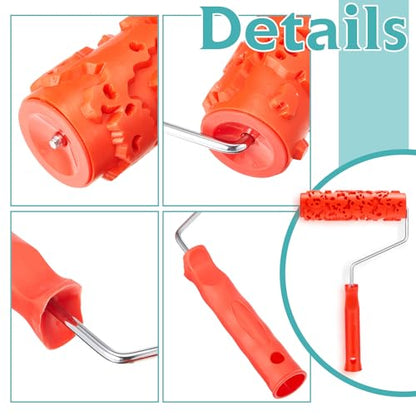 Reallnaive 2 Pcs 7'' Texture Roller Pattern Paint Roller for Wall Decoration Classic Rubber Roller Texture Roller Tool to Add Design to Thick Slurry Elastomeric Coatings, Not Paint Rollers(Eg323t)