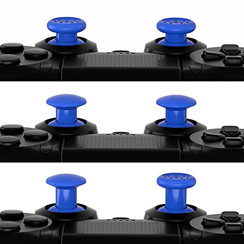 eXtremeRate ThumbsGear Interchangeable Ergonomic Thumbstick for PS5 Controller, for PS4 All Model Controller - 3 Height Domed and Concave Grips Adjustable Joystick - Blue - color: Blue