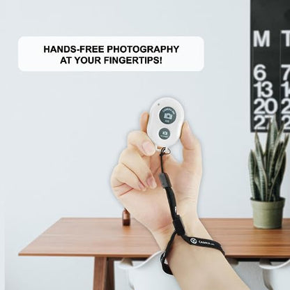 CamKix Camera Shutter Remote Control with Bluetooth Wireless Technology - Create Amazing Photos and Videos Hands-Free - Works with Most Smartphones and Tablets (iOS and Android) - color: White