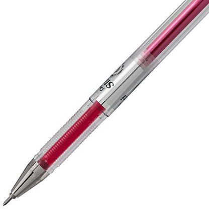 Pentel Arts Slicci 0.25 mm Extra Fine Gel Pen, Pink Ink, Box of 12 (BG202-P1) - color: Pink, size: 12 Count (Pack of 1), style: 0.25mm