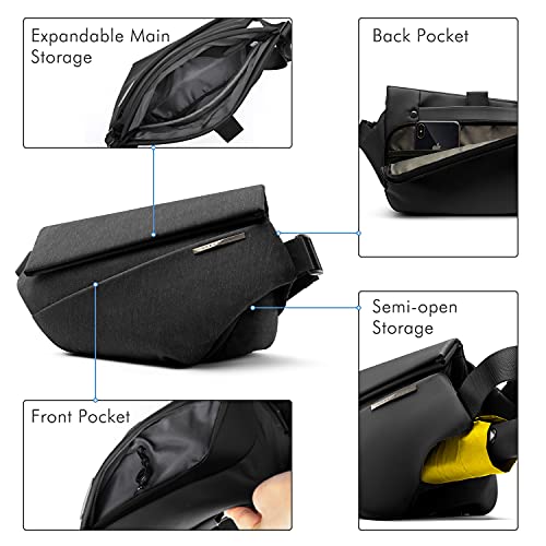 NIID R1 EDC Sling Bag for Men: 5L-6L Expandable Capacity - color: Indigo