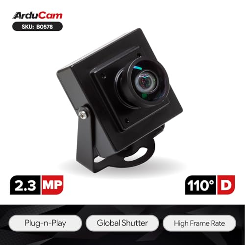 Arducam 2.3MP USB Camera Module, Global Shutter 110°(D) Wide Angle Lightburn Camera, 1080p@90fps High Speed USB 2.0 UVC Webcam for Windows, Linux, Android, and Mac OS