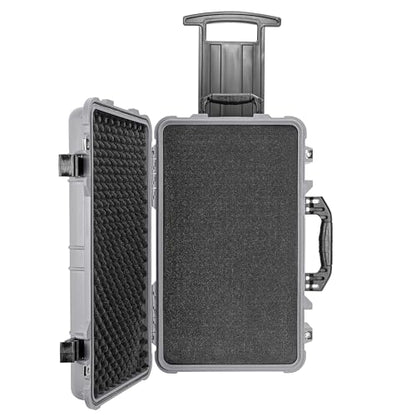 Eylar 22" Carry-On Travel Roller Gear, Camera, Drones, Tools, Equipment Hard Case Waterproof, TSA Approved, Customizable Pluck Foam, Lockable (Gray) - color: Gray