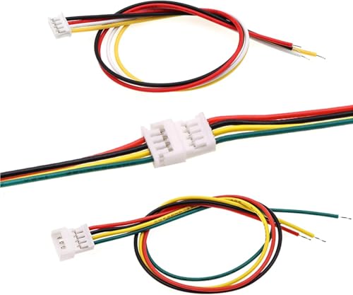 JST MX 1.25mm 4 Pin Connector, 20 PCS Male Plug and 20 PCS Female Socket, Micro Wire Connectors with 100mm Extension Cable AWG 26 - size: 4 pin