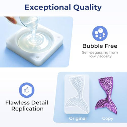 Nicpro 92oz Silicone Mold Making Kit, 15A Platinum Liquid Silicone Rubber - size: 92oz with mica powder