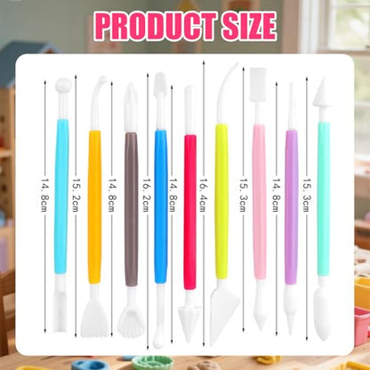 Clay Earring Making Kit, Polymer Clay Tools Clay Cutters Shapes, Air Dry Clay Sculpting Tools Solid Acrylic Roller Texture Tool, Clay Molds for Crafts