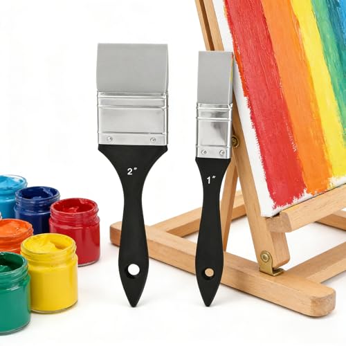 1 Inch & 2 Inch Silicone Paint Brush, Flat Color Shapers for Artist Acrylic - size: 1 inch and 2 inch