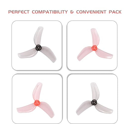 GEMFAN 1614 3-Blade Propeller 40mm Prop 1.5mm Hole for FPV Drone(Gray+Pink)