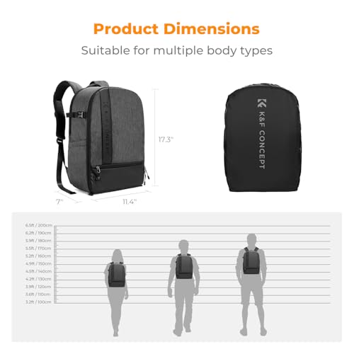 K&F CONCEPT Professional Camera Backpack Large Size Photography Bag Compatible with Camera DSLR, Black - style: 02-dark Grey