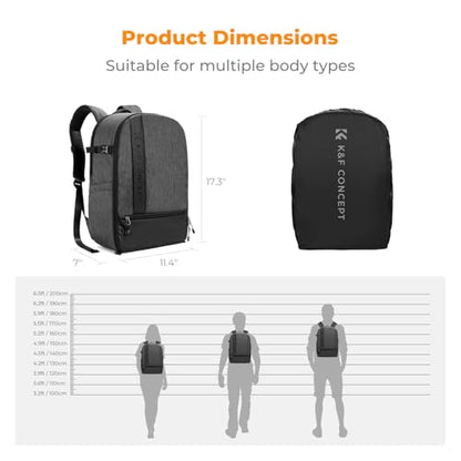 K&F CONCEPT Professional Camera Backpack Large Size Photography Bag Compatible with Camera DSLR, Black - style: 02-dark Grey