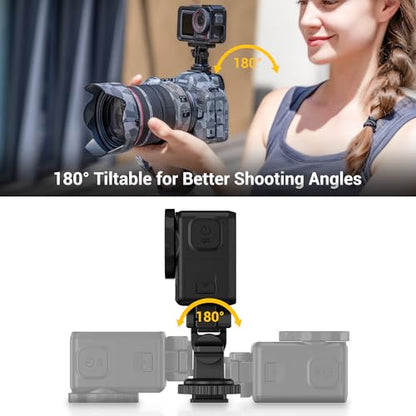 JJC Cold Shoe Mount Adapter for DJI Osmo Action 5 Pro 4 3,Stable Mounting - color: Hot Shoe/Cold Shoe Adapter