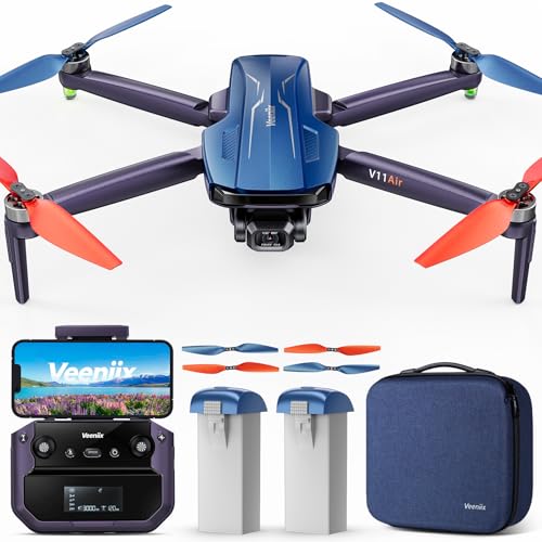 Veeniix 6K Photo 3 Axis Gimbal Camera Drone Brushless Quadcopter - color: Blue and Orange