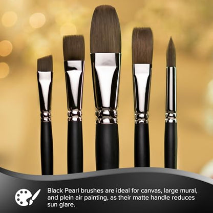 Silver Brush Limited Black Pearl Filbert Oil and Acrylic Brush, Size 10 - size: Size 10