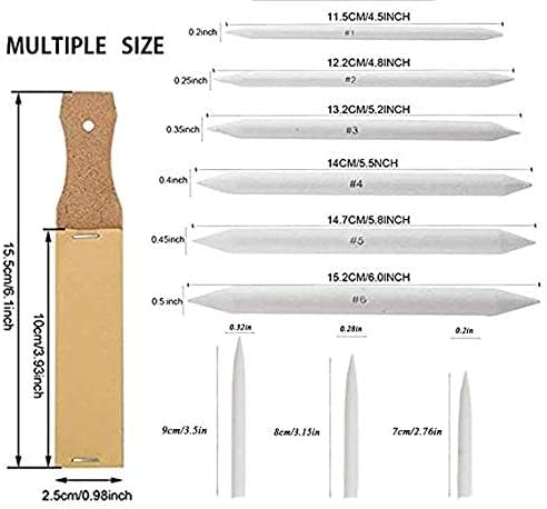 N NOROCME 10 PCS Blending Stumps,Sponge Pens and Sandpaper Pencil Sharpener - size: 10 count