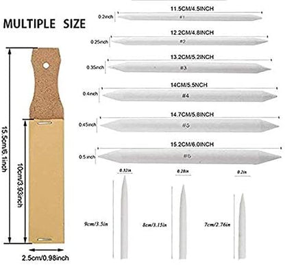 N NOROCME 10 PCS Blending Stumps,Sponge Pens and Sandpaper Pencil Sharpener - size: 10 count
