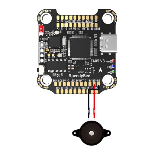 SpeedyBee FPV Drone Buzzer, Alarm Beeper with Internal Battery Beacon LED 110dB Alarm for F405 F7 Flight Controller GPS Tracker FPV Drone Airplane