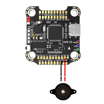 SpeedyBee FPV Drone Buzzer, Alarm Beeper with Internal Battery Beacon LED 110dB Alarm for F405 F7 Flight Controller GPS Tracker FPV Drone Airplane