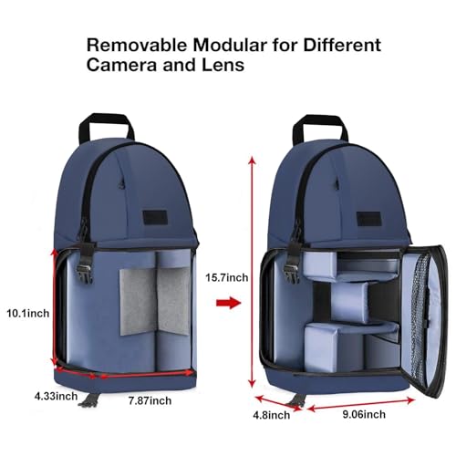 MOSISO Camera Sling Bag, Photography Shoulder Bag Compact Camera Backpack - color: Steel Blue