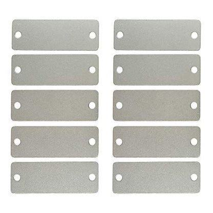 25 Pack Stainless Steel Blank Tags Rectangle Stamping Blanks with Two Holes