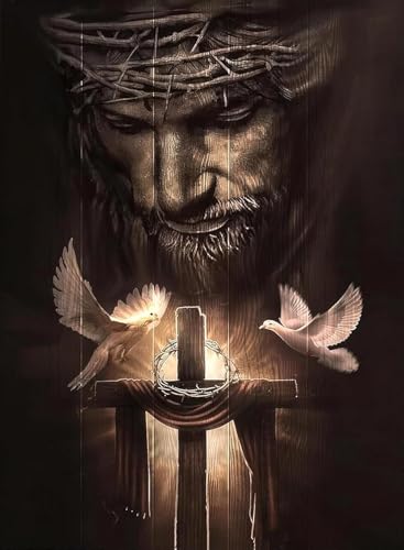 Jesus Paint by Numbers Kit for Adults Framed Canvas 12X16 in, Frameworkless - color: YH02812