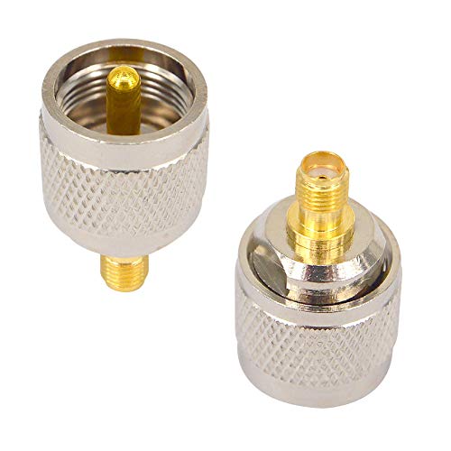 onelinkmore PL259 UHF Male to SMA Female Adapter, 2 Pack, for Antenna Cable