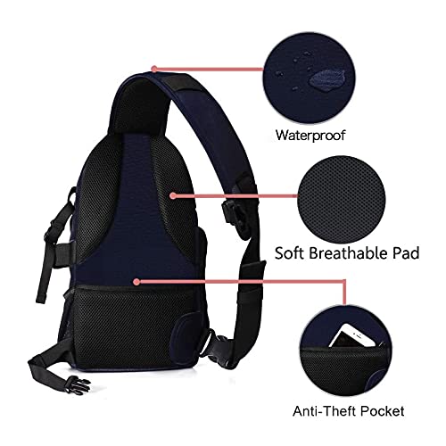 MOSISO Camera Sling Bag, Photography Shoulder Bag Compact Camera Backpack - color: Navy Blue