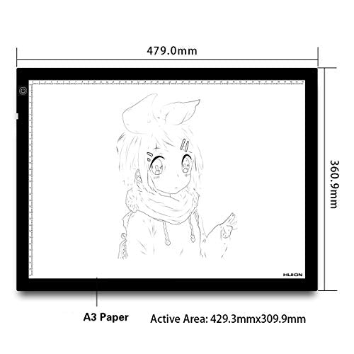 Huion A3 Thin Light Box LED Light Pad Light Tracer for Artcraft Tracing Animation Drawing Sketching Calligraph