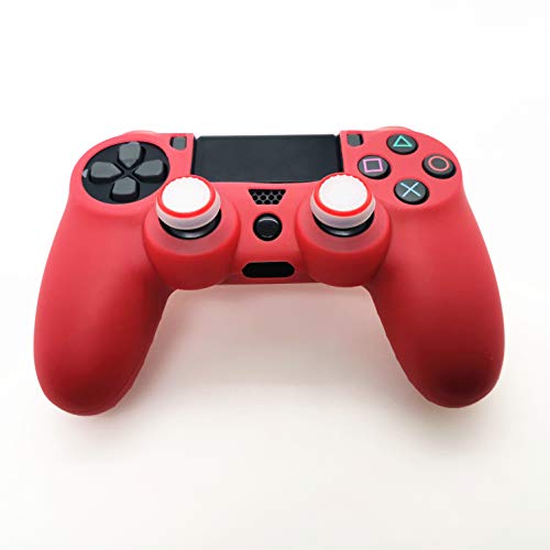 Ps4 Controller Skin Silicone Case Grip Glow in Dark Protective Cover for PS4/slim/Pro Dualshock 4 Controller(Glow red) - color: Glow red