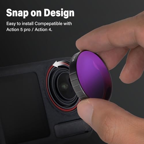 Walking Way ND Filter Set Compatible with DJI Osmo Action 5 Pro/Action 4-4 Pack (ND8, ND16, ND32, ND64), Neutral Density Filters HD Optical Glass/Multi-Coated/Aluminum Frame - style: ND8/ND16/ND32/ND64
