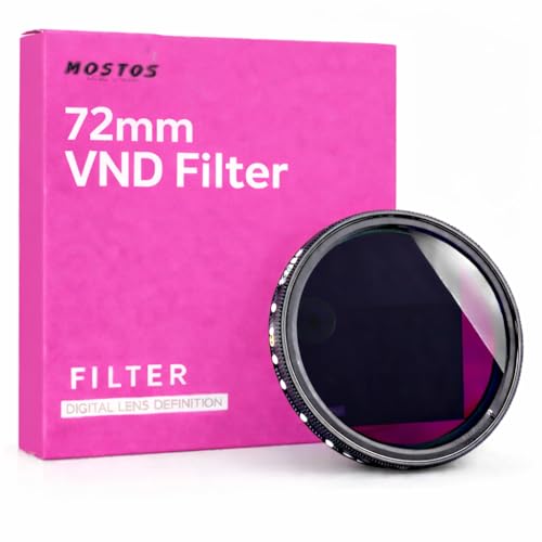 MOSTOS® - Variable ND Filter ND2 to ND400 (1–9 Stop) Adjustable Neutral Density Filter for DSLR & Mirrorless Cameras (72mm VND Filter) - size: 72mm VND Filter