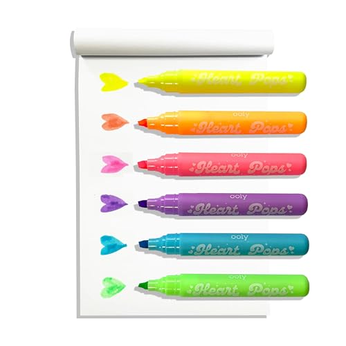Ooly Heart Pops Neon Highlighters, Set of 6 - color: Heart Pops