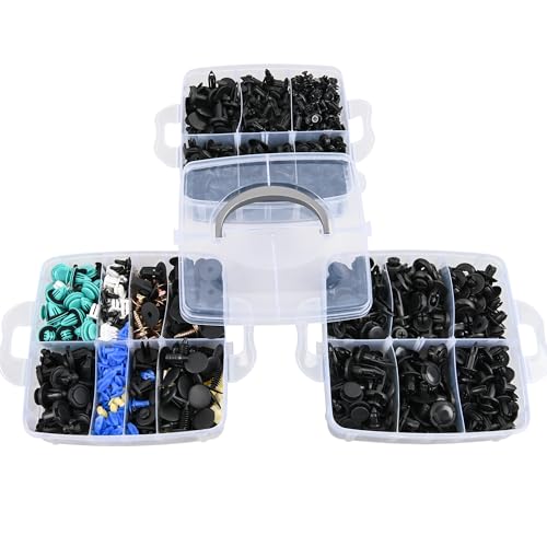 GOOACC 900Pcs Plastic Rivets and Auto Body Fasteners Assortment - color: 855Pcs Clips + 45 Remover