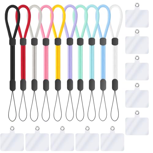 FrgKbTm Hand Wrist Strap Lanyard, Adjustable Nylon Colorful for Mobile Phone, Camara, USB Flash Drive, ID Name Tag Badge - color: 20pcs-multicolor