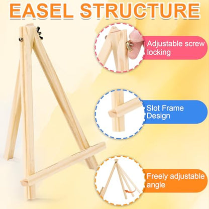 ESRICH 24 Pack 9 Inch Wood Easels, Easel Stand for Painting Canvas - style: 24