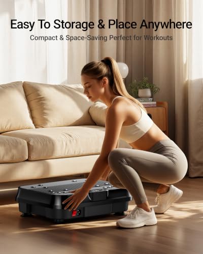 Vibration Plate Exercise Machine Vibrate Platform Full Body Skaking Fitness - color: Black