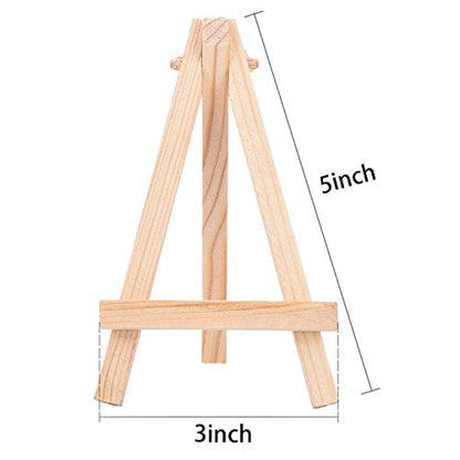 EBOOT 24 Pack 5 Inch Mini Wood Easel, Small Tabletop Stand for Canvas Card - size: 5 Inch