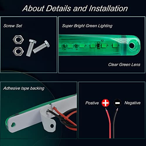 8Pcs Boat Navigation Lights, Stern Lights for Boats, Marine Led Lights for Boat Light Bow and Stern, LED Safety Lamps for Yacht Fishing Pontoon Boat Sailboat Kayak Bass Boat Vessel(Red & Green) - size: 4X Red & 4X Green