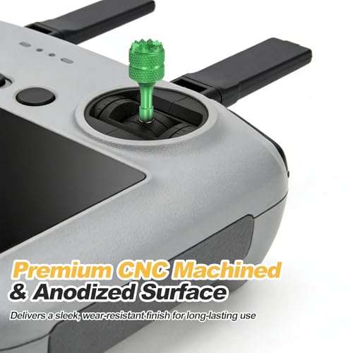 MECCANIXITY 2 Set Aluminum Controller Stick, Replacement Joystick Remote Controller Joystick Stick for Mini4 Pro Air3S Drone Remote Accessories, Green - color: Green