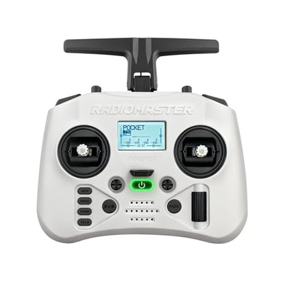 Radiomaster Pocket ELRS Transmitter, Hall Gimbal Portable Mode2 (White) - color: White-No Battery