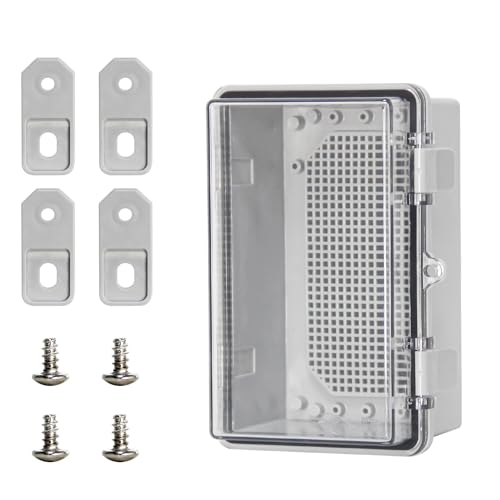 Waterproof Outdoor Electrical Box ABS Plastic Enclosure Junction Box with Mounting Plate Clear(8.2"x5.1"x4.3") - color: Clear, size: 8.2"x5.1"x4.3"