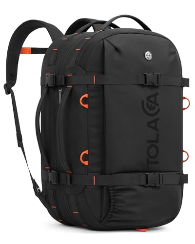 Tolaccea Travel Backpack 40-50L, 16" Laptop Carry On Duffle for Travel Work - color: Black